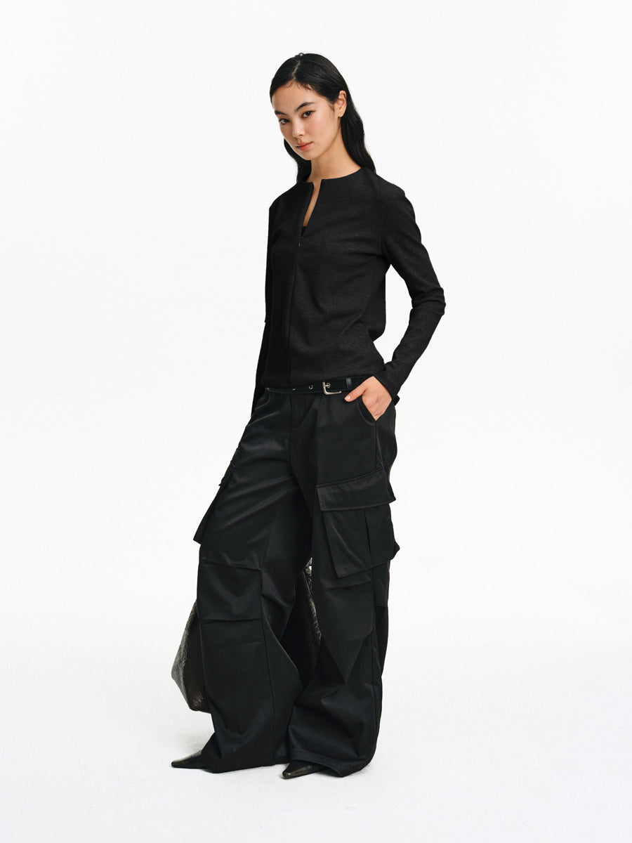 Straight Shoulder Slim Shirt