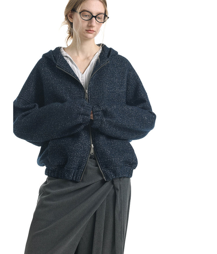 Wool Blend Color Yarn Sweatshirt