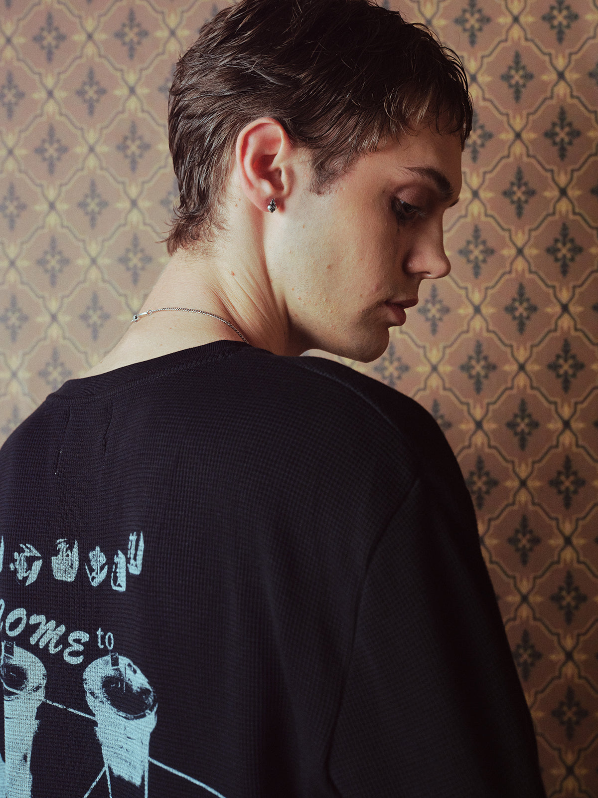 Waffle Henley Collar T-Shirt