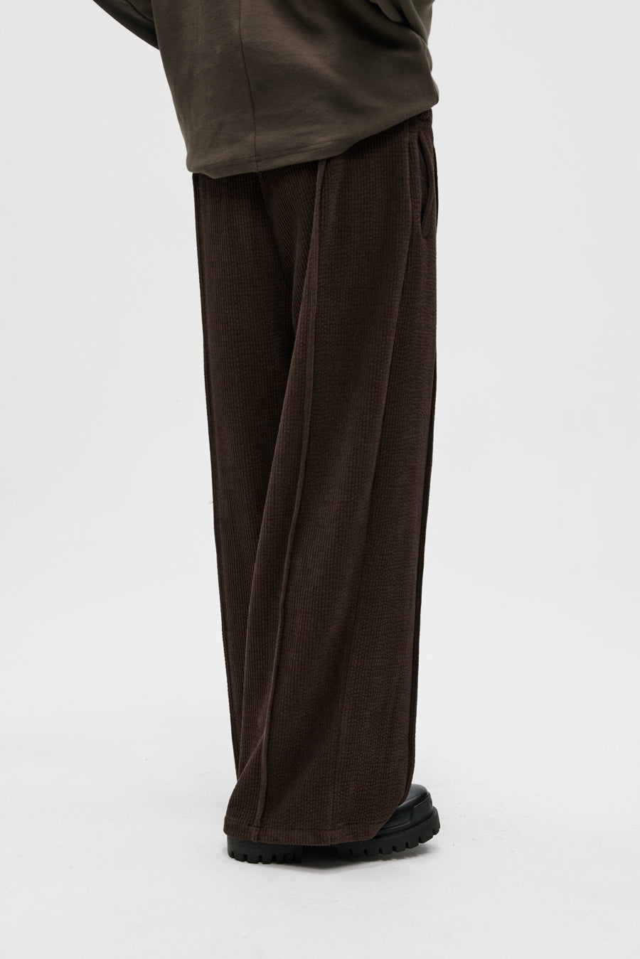 Double Belt Center Seam Wide Pants