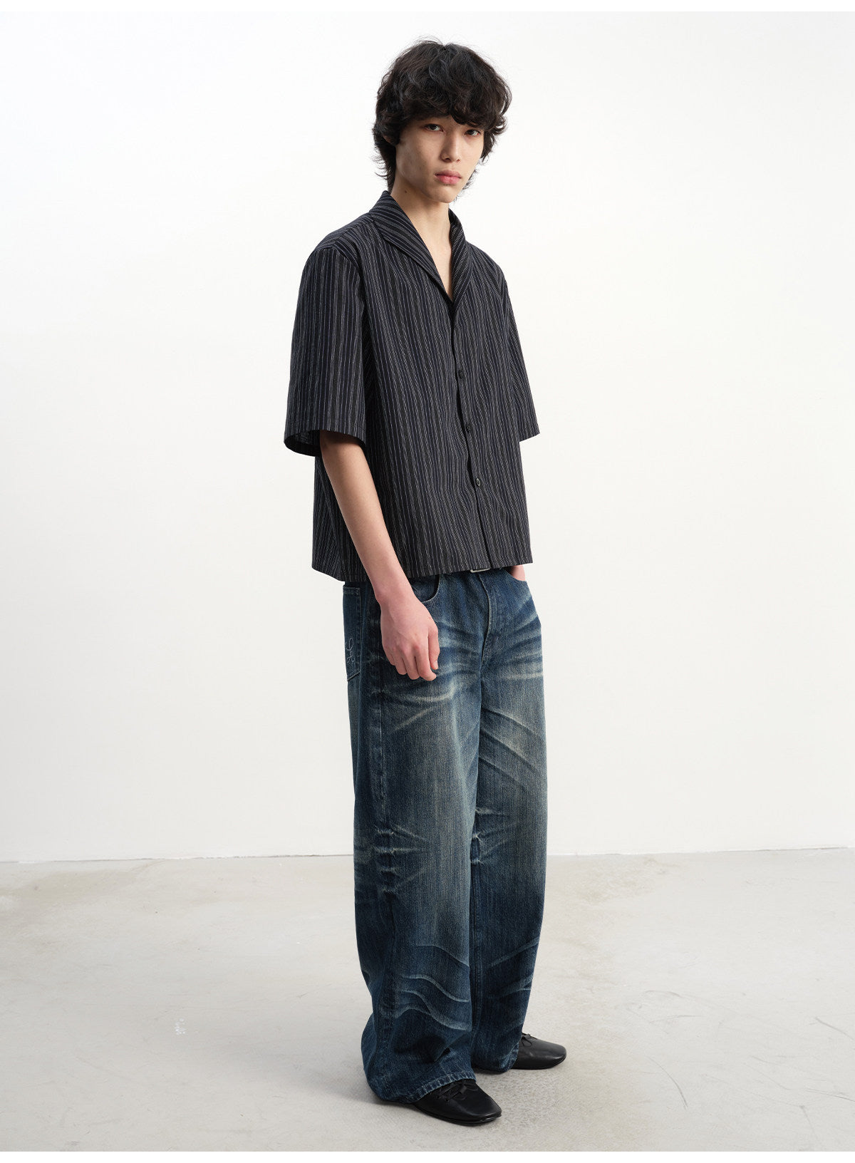 One Collar Striped Shirt