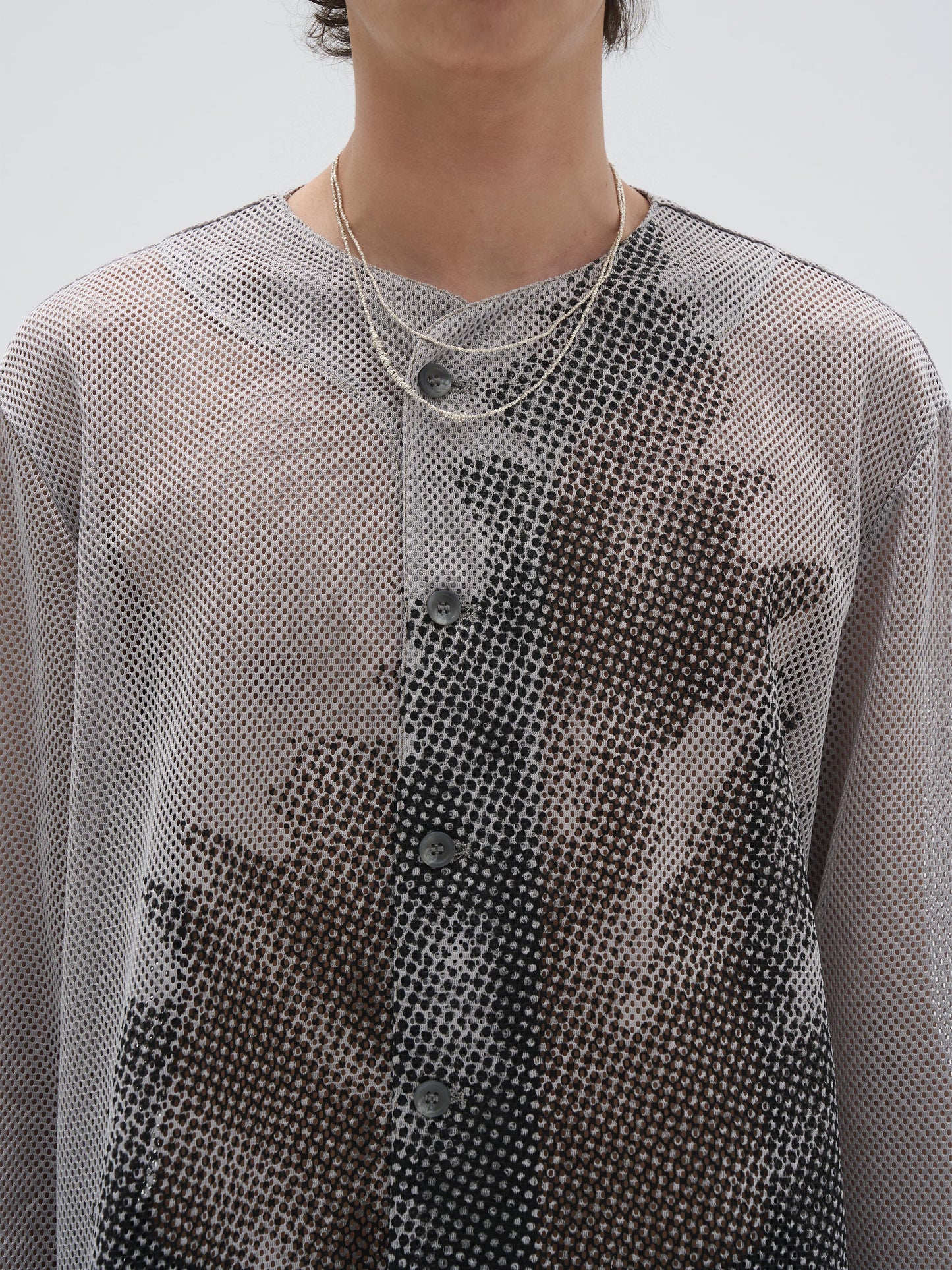 Printed Mesh Baseball Shirt