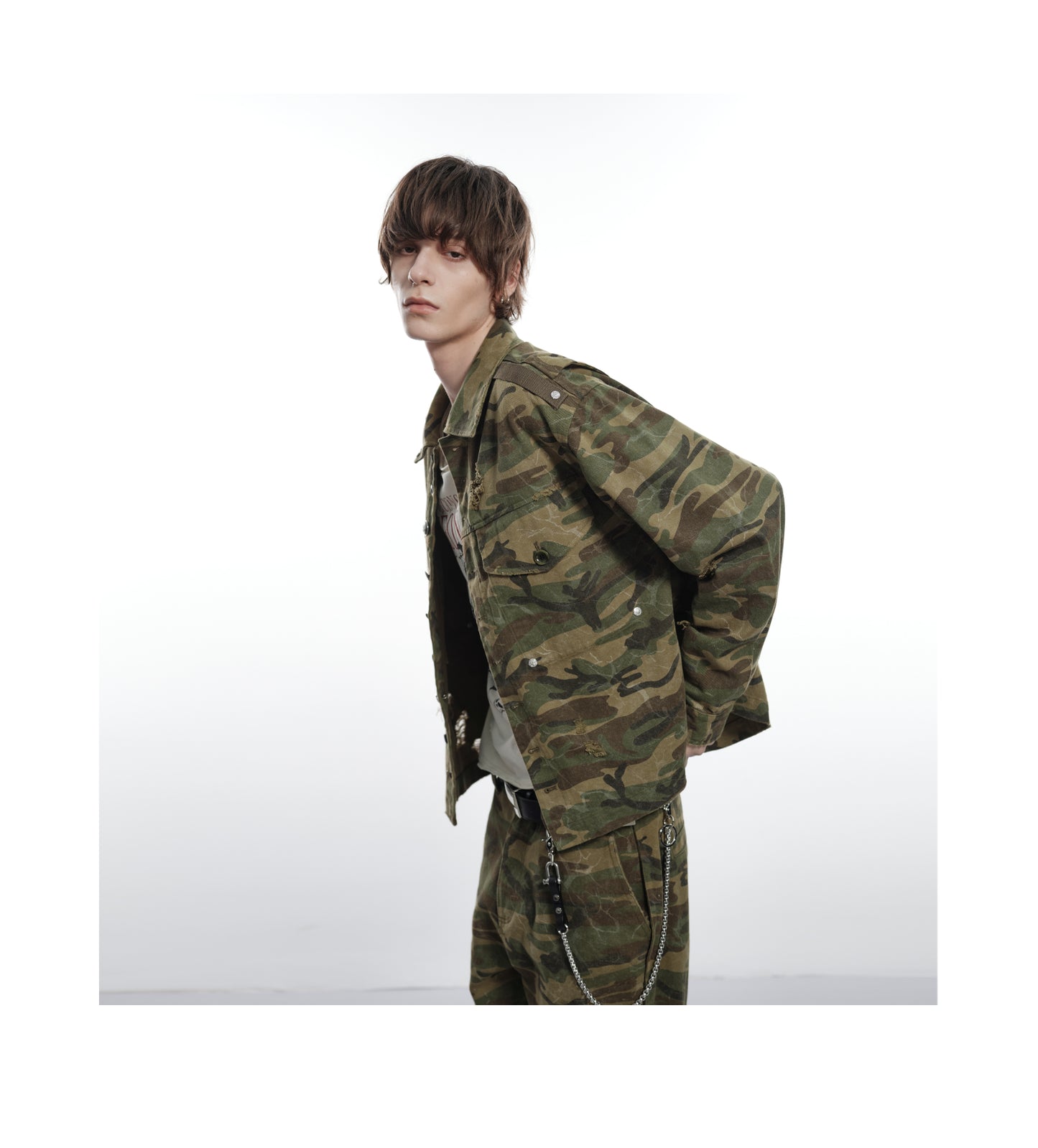 Damaged camouflage jacket