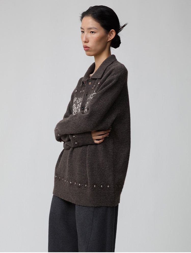 Polo Neck Pullover Sweater