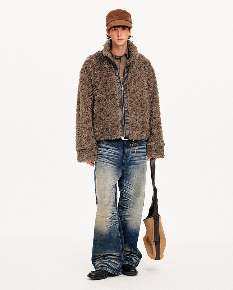 Patchwork Unisex Faux Fur Jacket