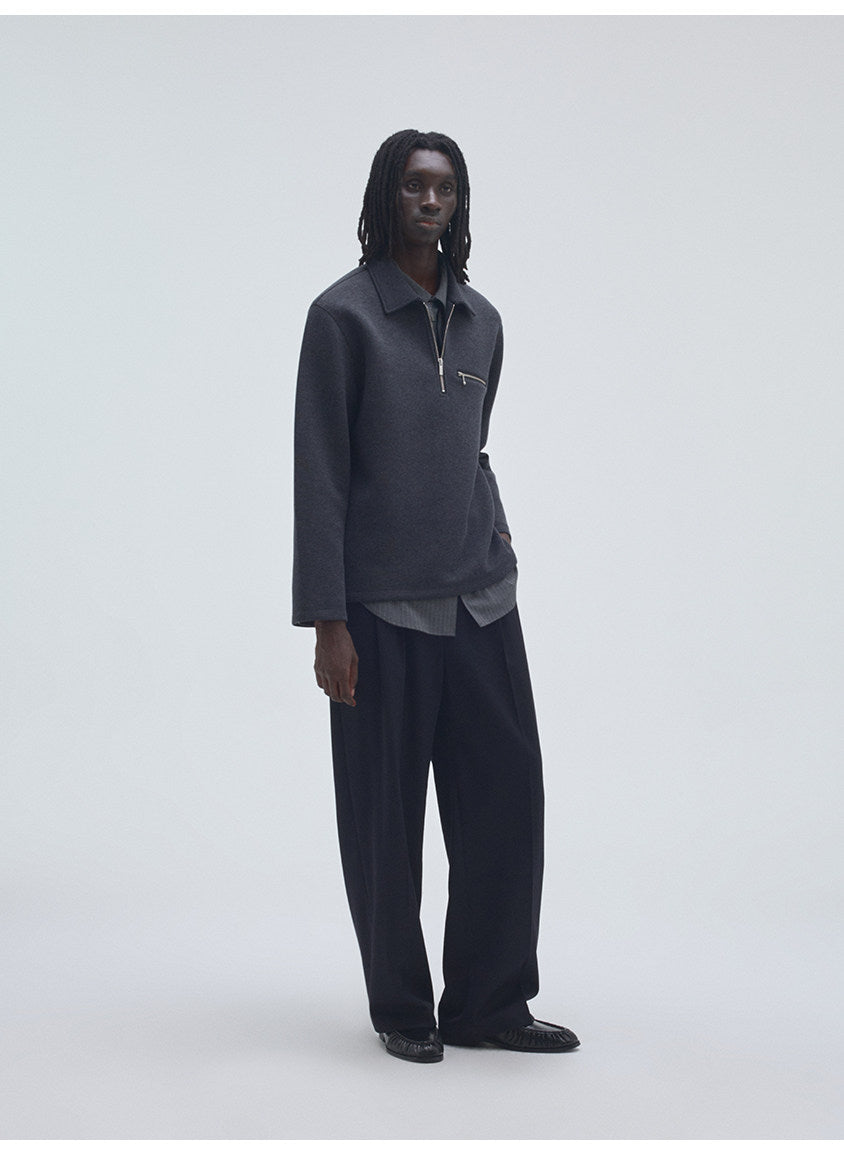 Half-Zip Pullover Sweatshirt with Pockets