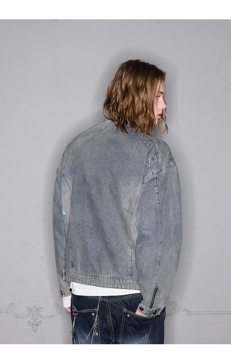 Dirty wash denim jacket