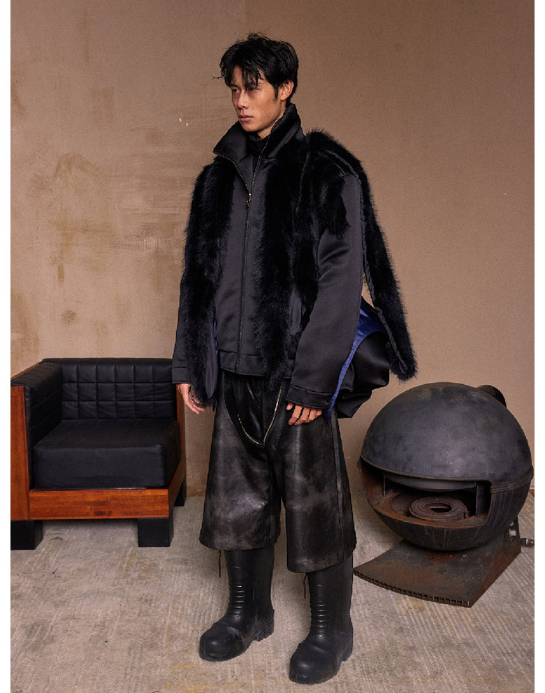 Metal Zipper Cropped Pants