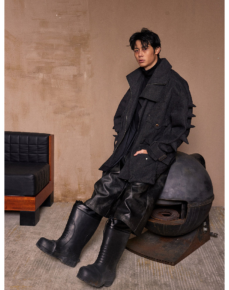 Metal Zipper Cropped Pants