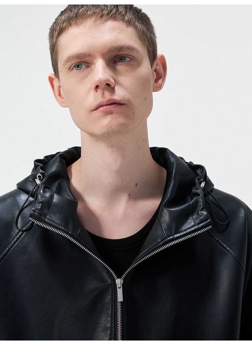 Hooded Leather Jacket