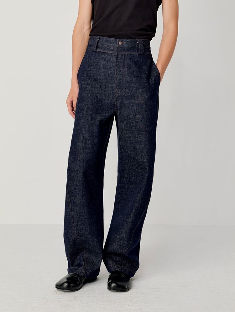 Double-Waist Loose Jeans