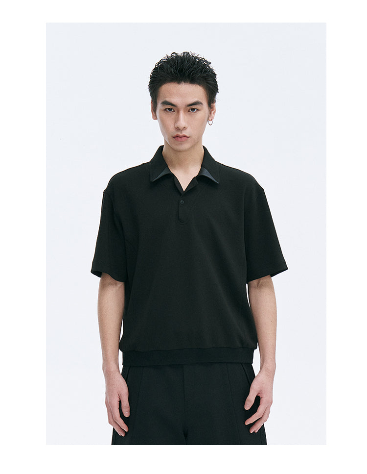 Sheepskin lapel shirt