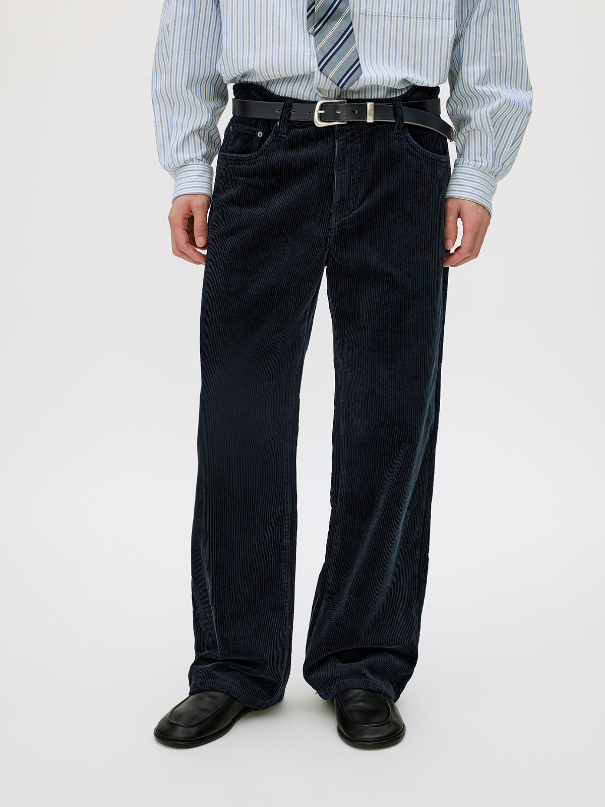 Wash-processed Straight Casual Pants