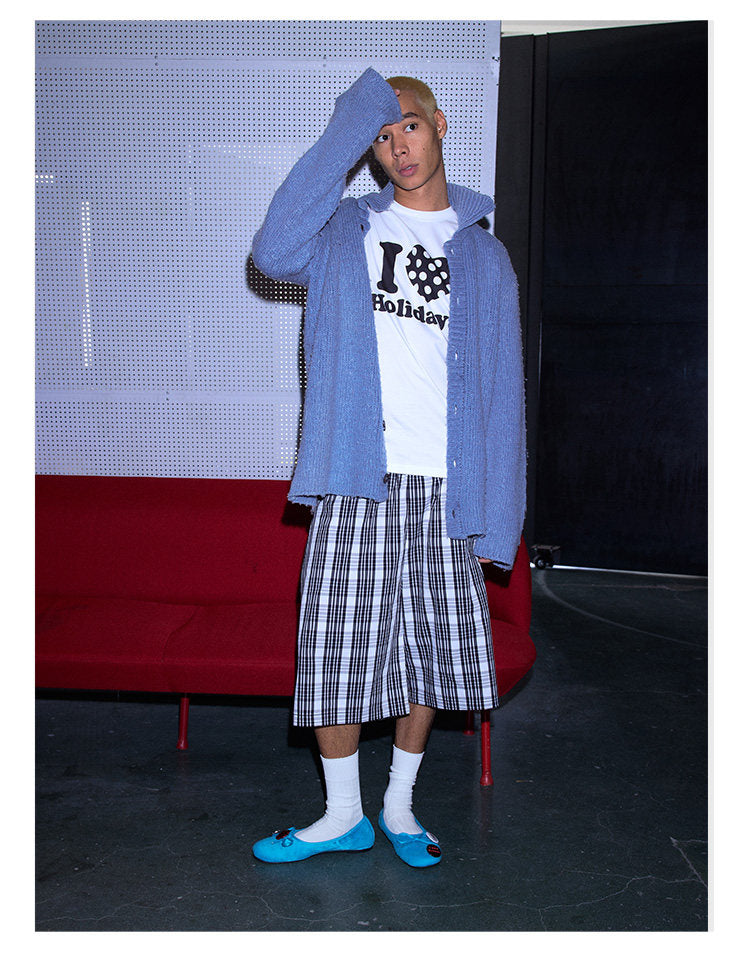 Check Drawstring Shorts