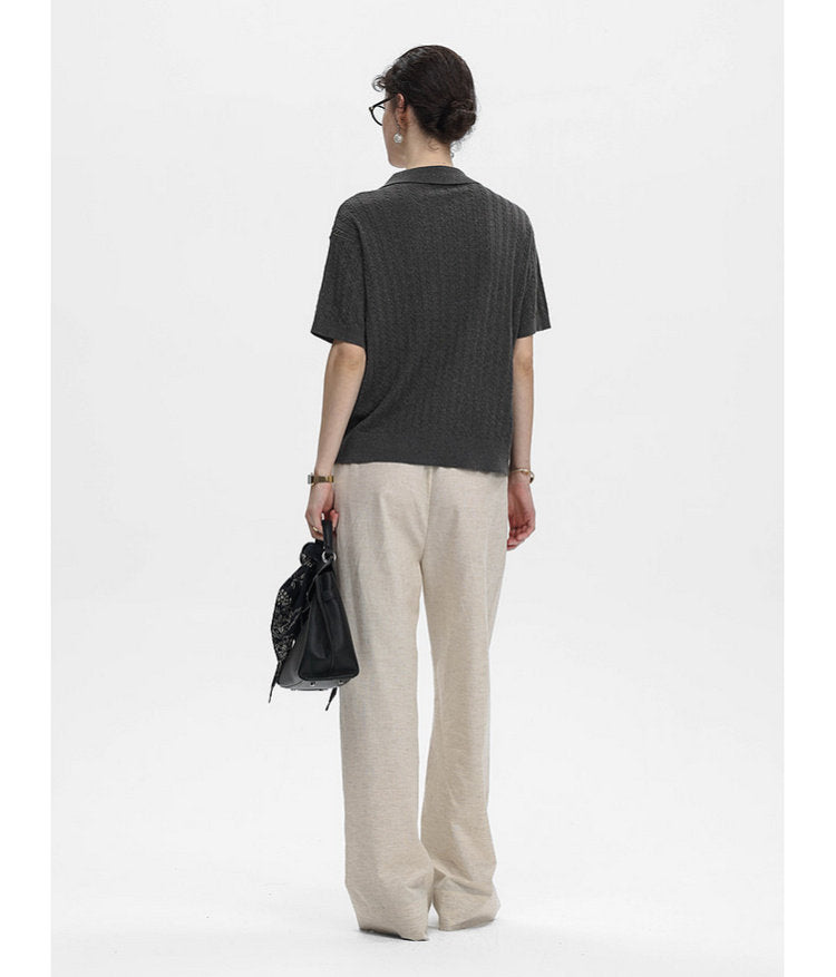 Turtleneck Button-Down Knit Shirt