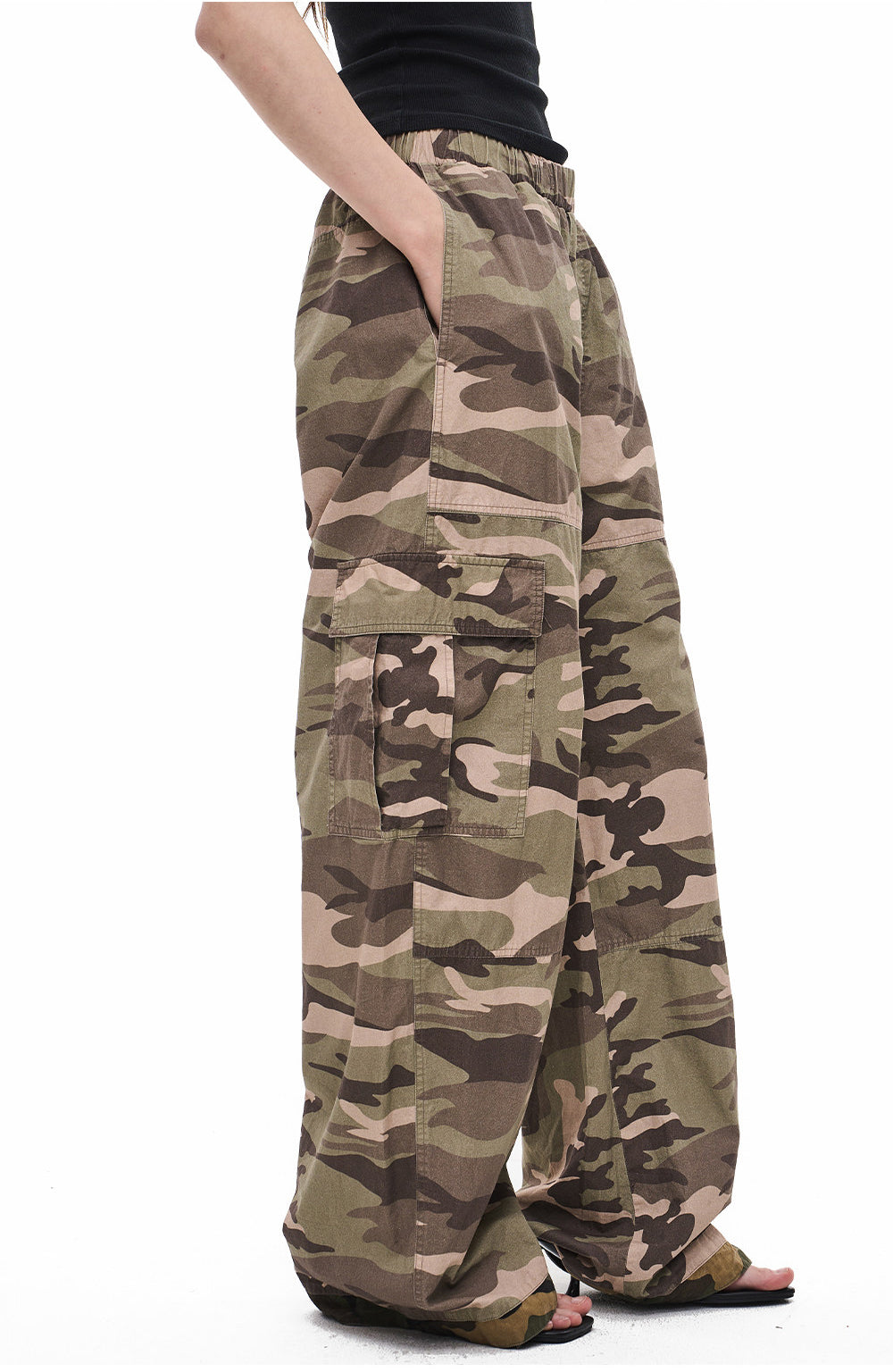 Reversible Camouflage Distressed Work Pants