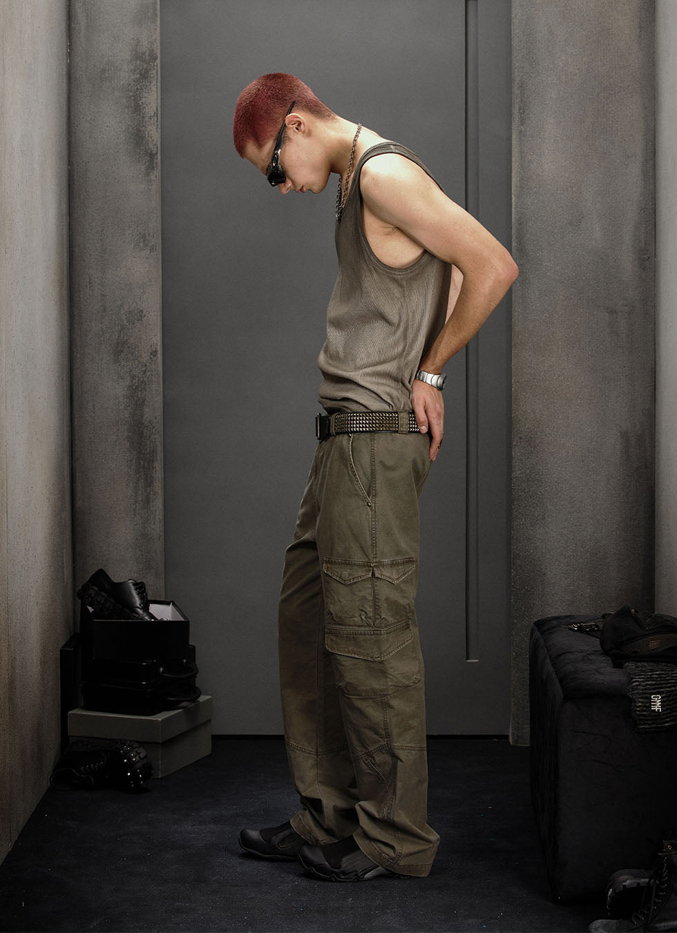 High street multi-pocket casual pants