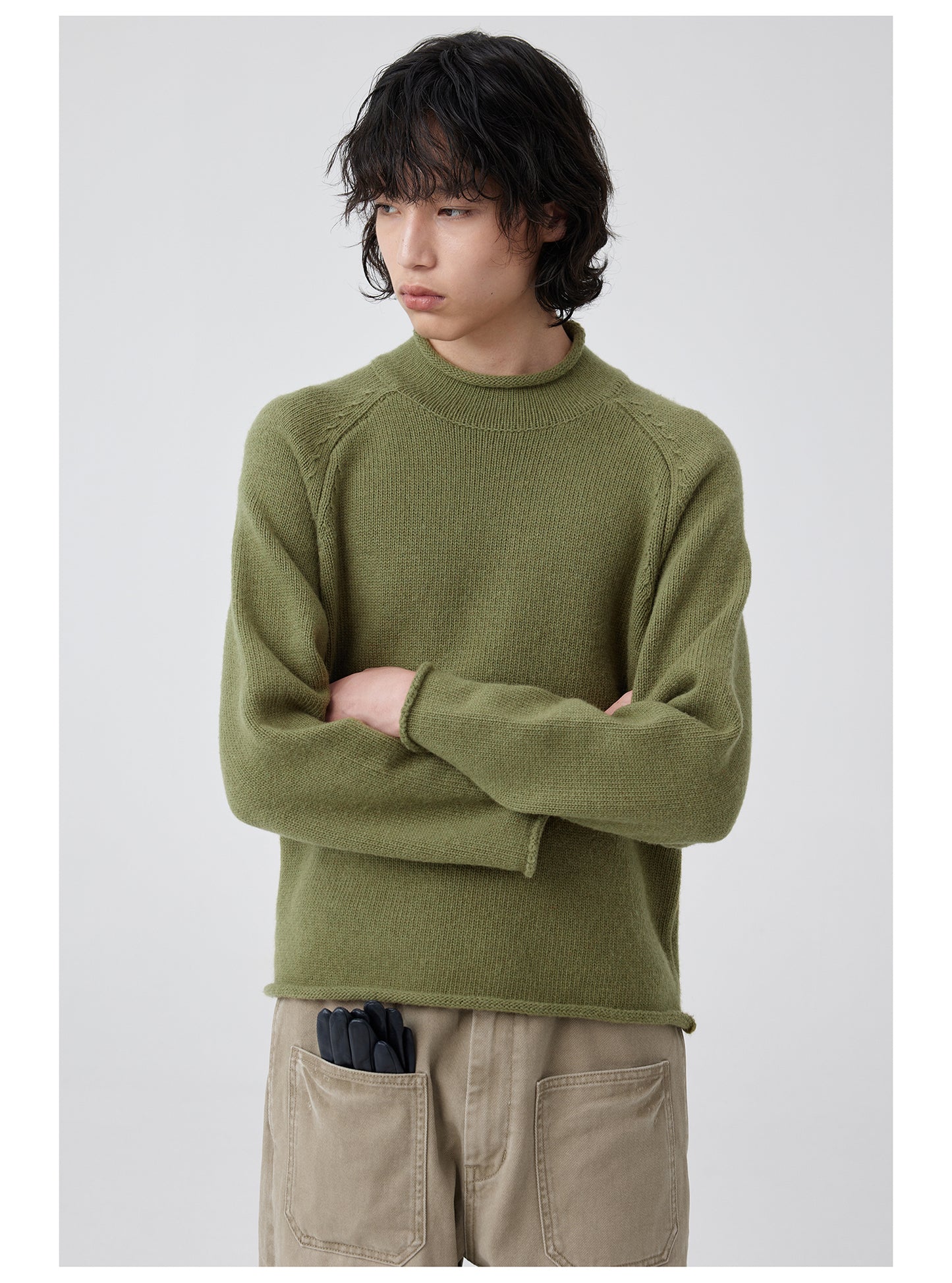 High Neck Curl Sweater