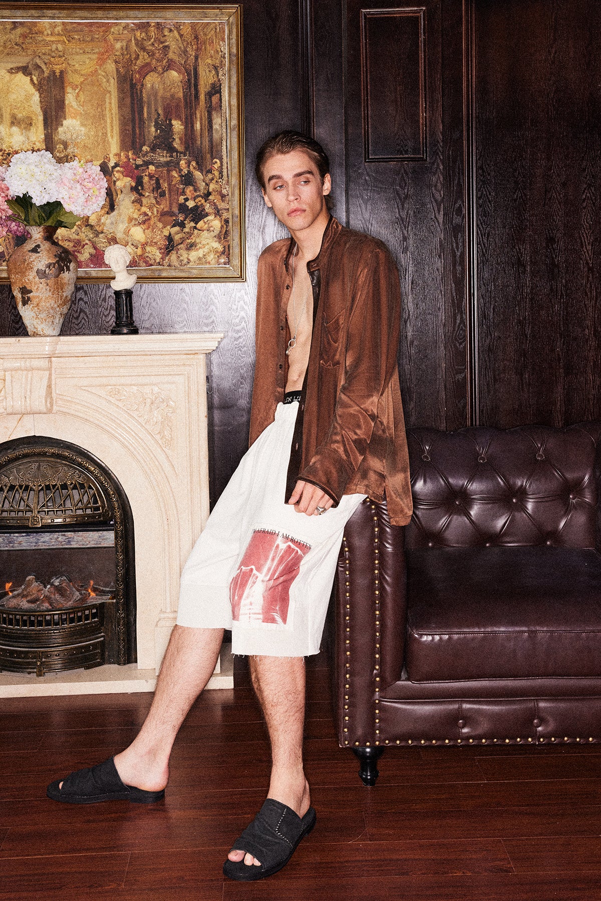 Corduroy patch cotton shorts