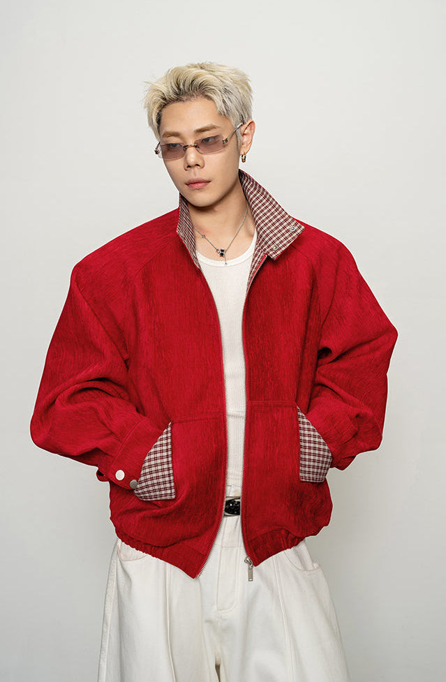 Glossy High-Color Wide Short Jacket