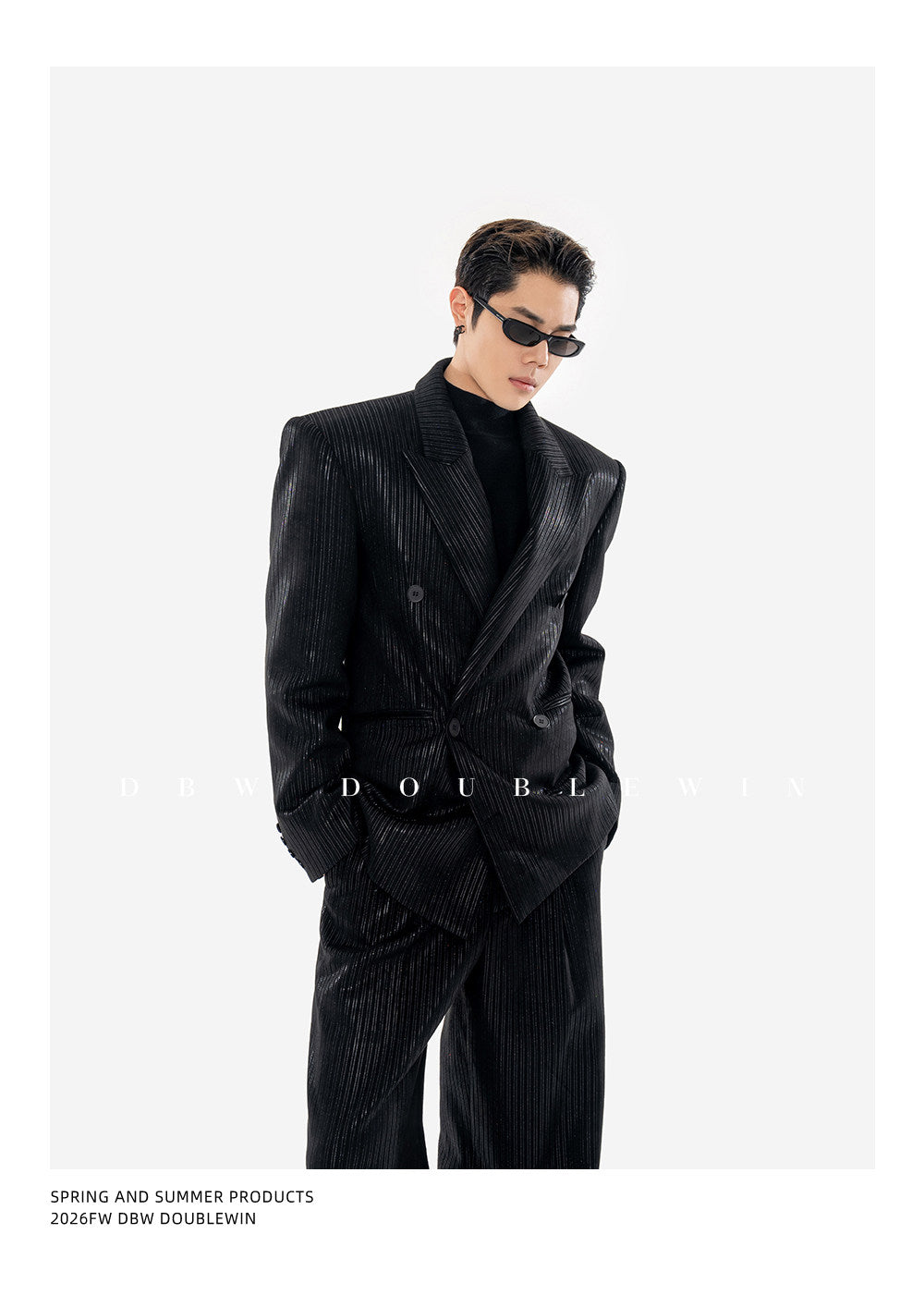 Suede and Velvet Striped Suit