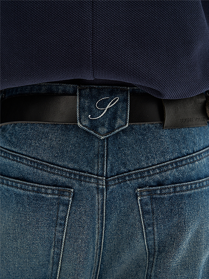 Vintage-washed jeans