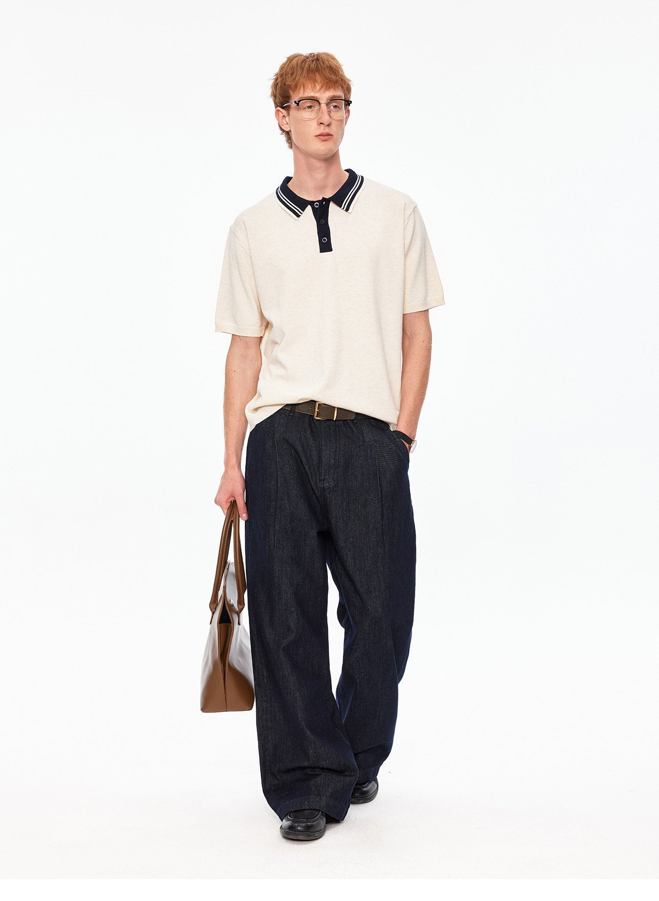 Casual Knit Polo Shirt
