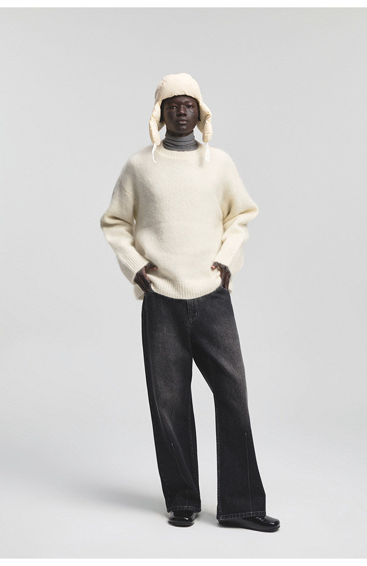 Mohair & Sheep Wool Crew Neck Knit