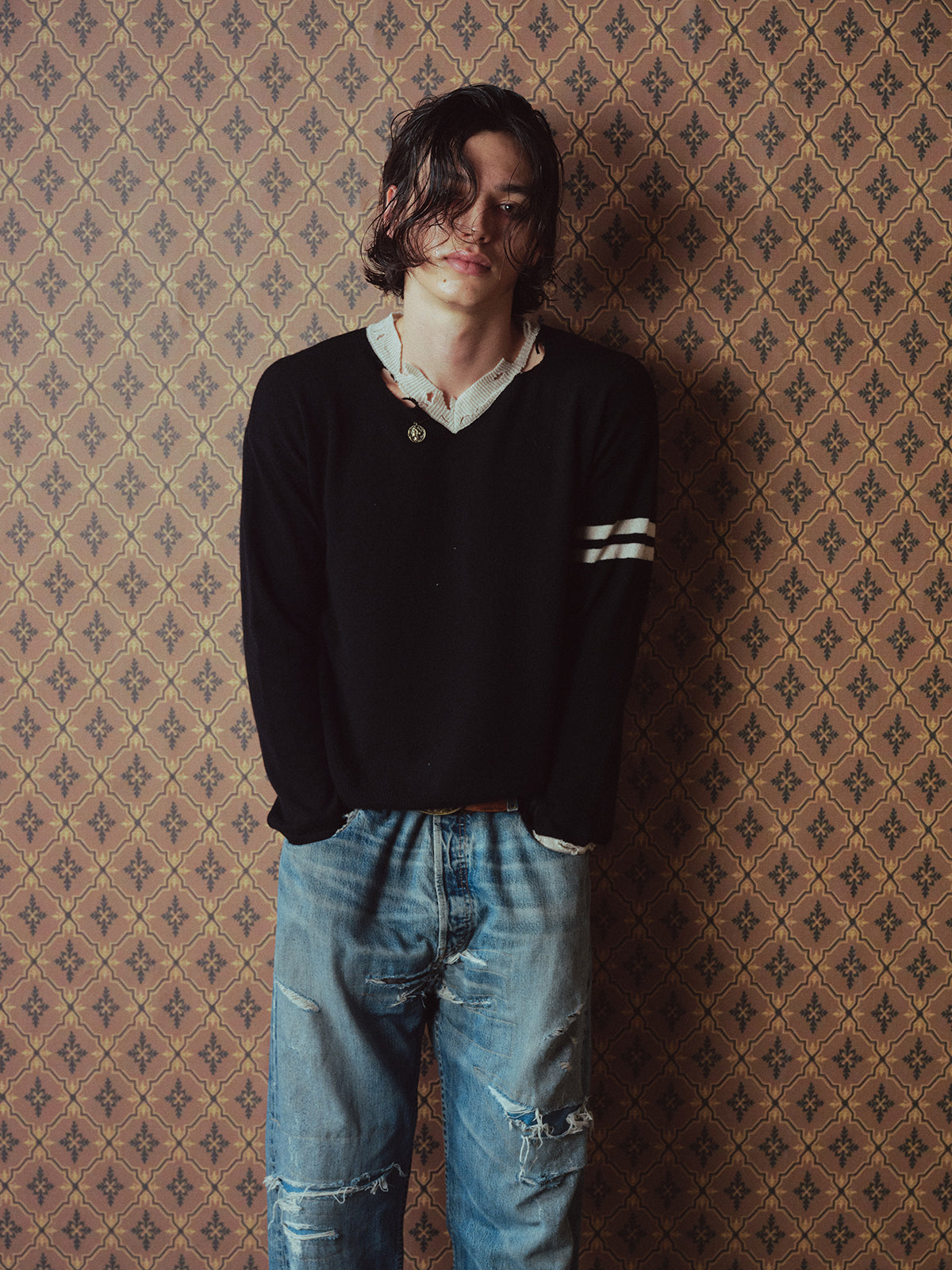 V-neck Pure Wool Sweater