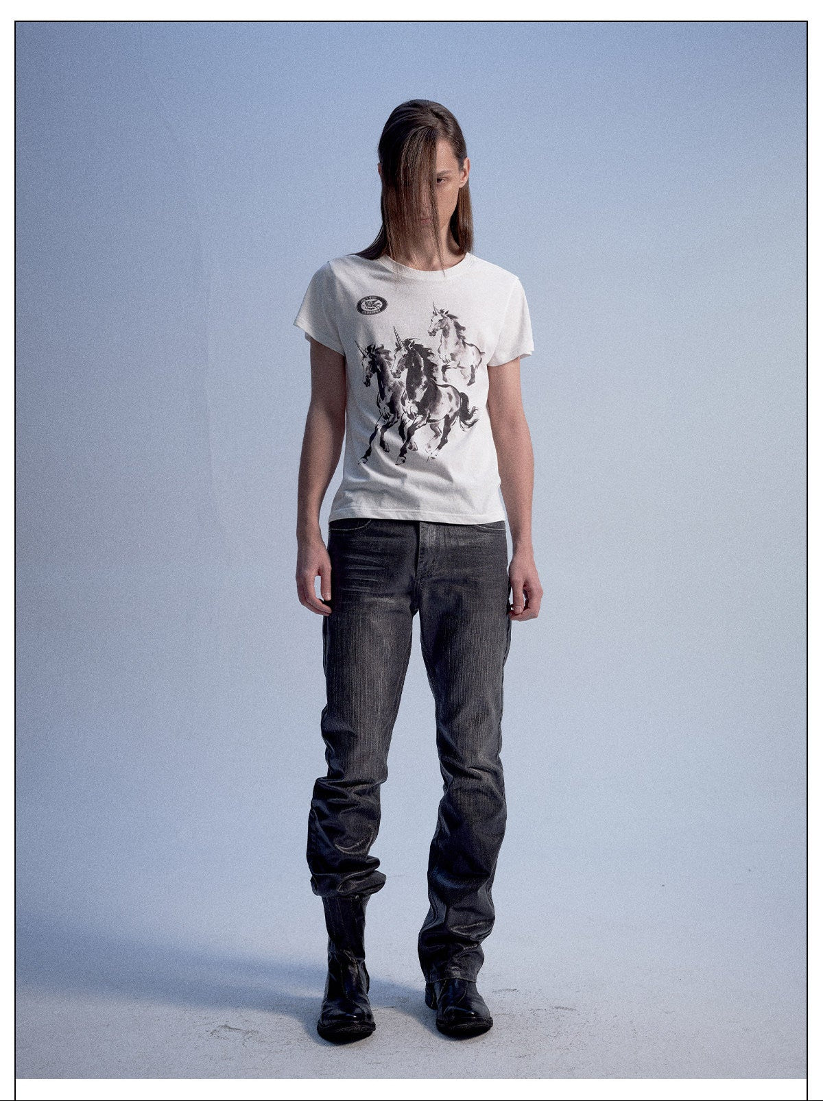 Waxed Slim-Fit Jeans
