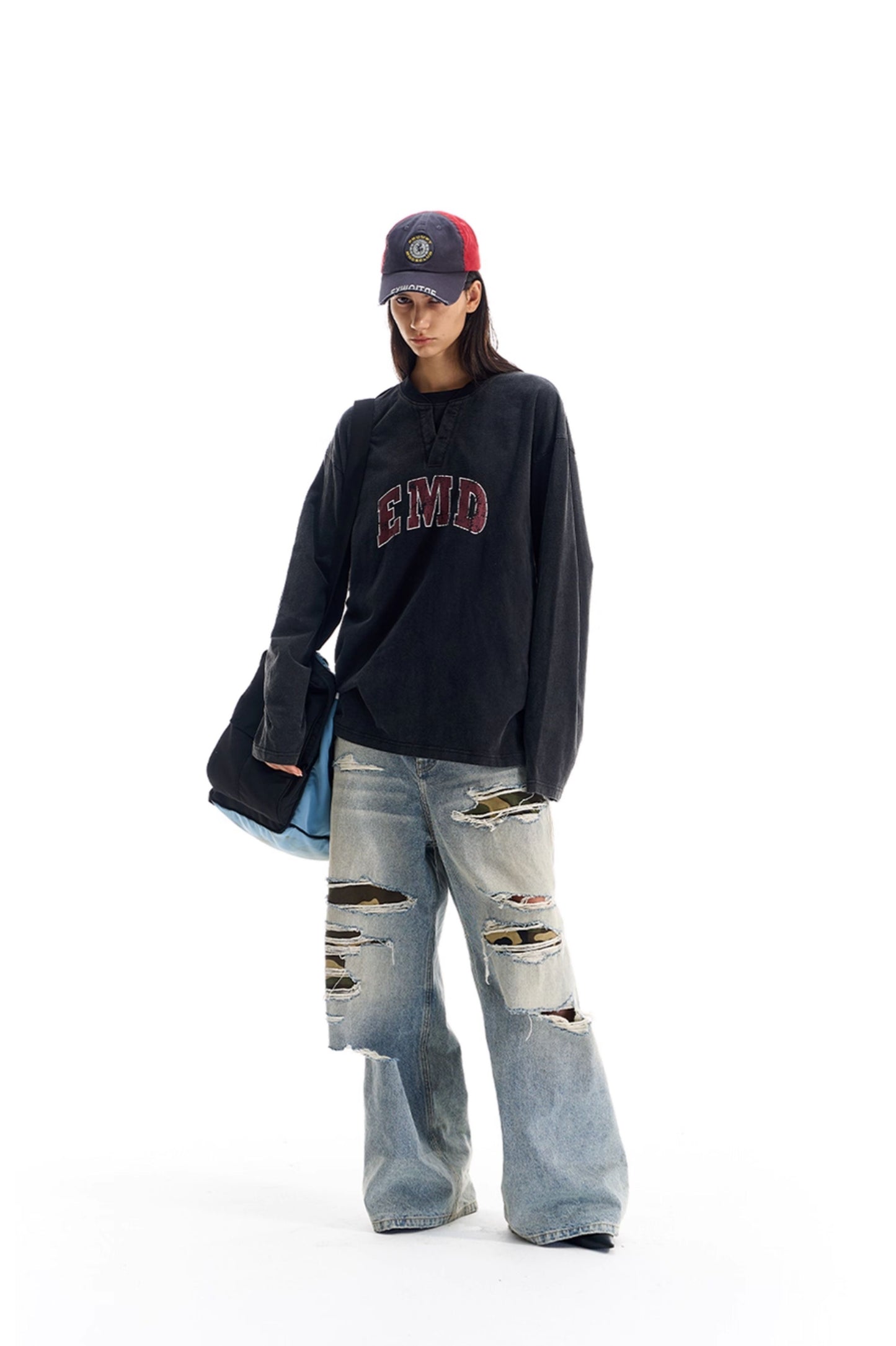 Wash-processed Basic Print T-Shirt