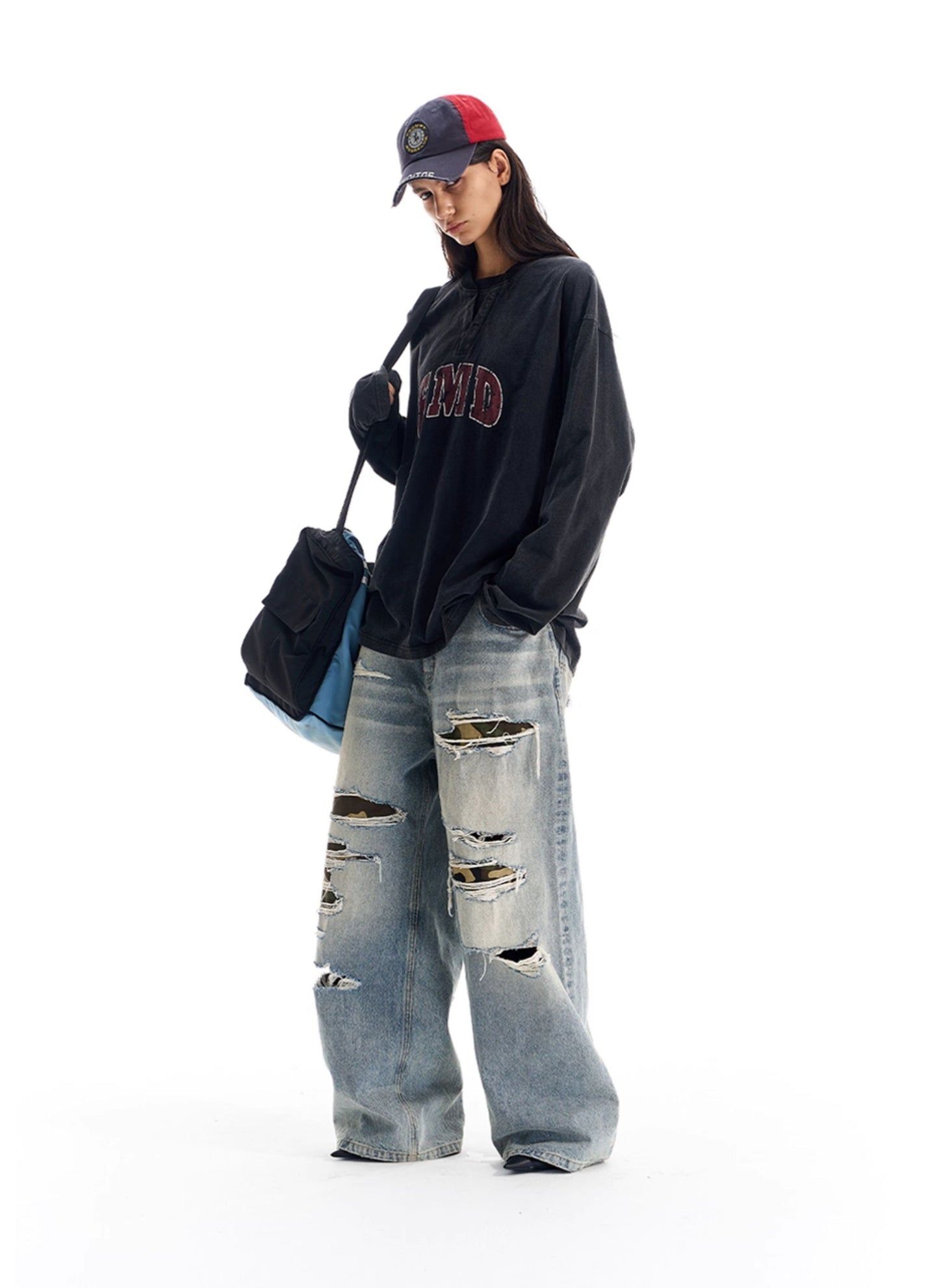 Wash-processed Basic Print T-Shirt