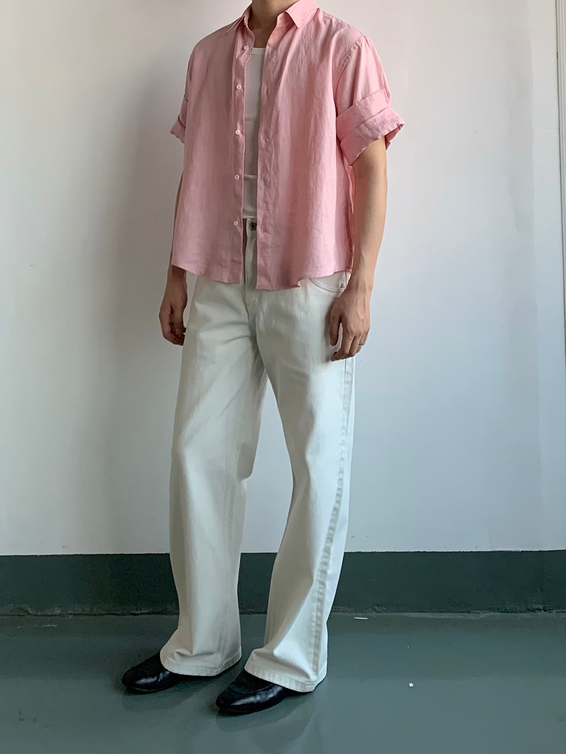 Shirt with Rolled-Up Sleeves