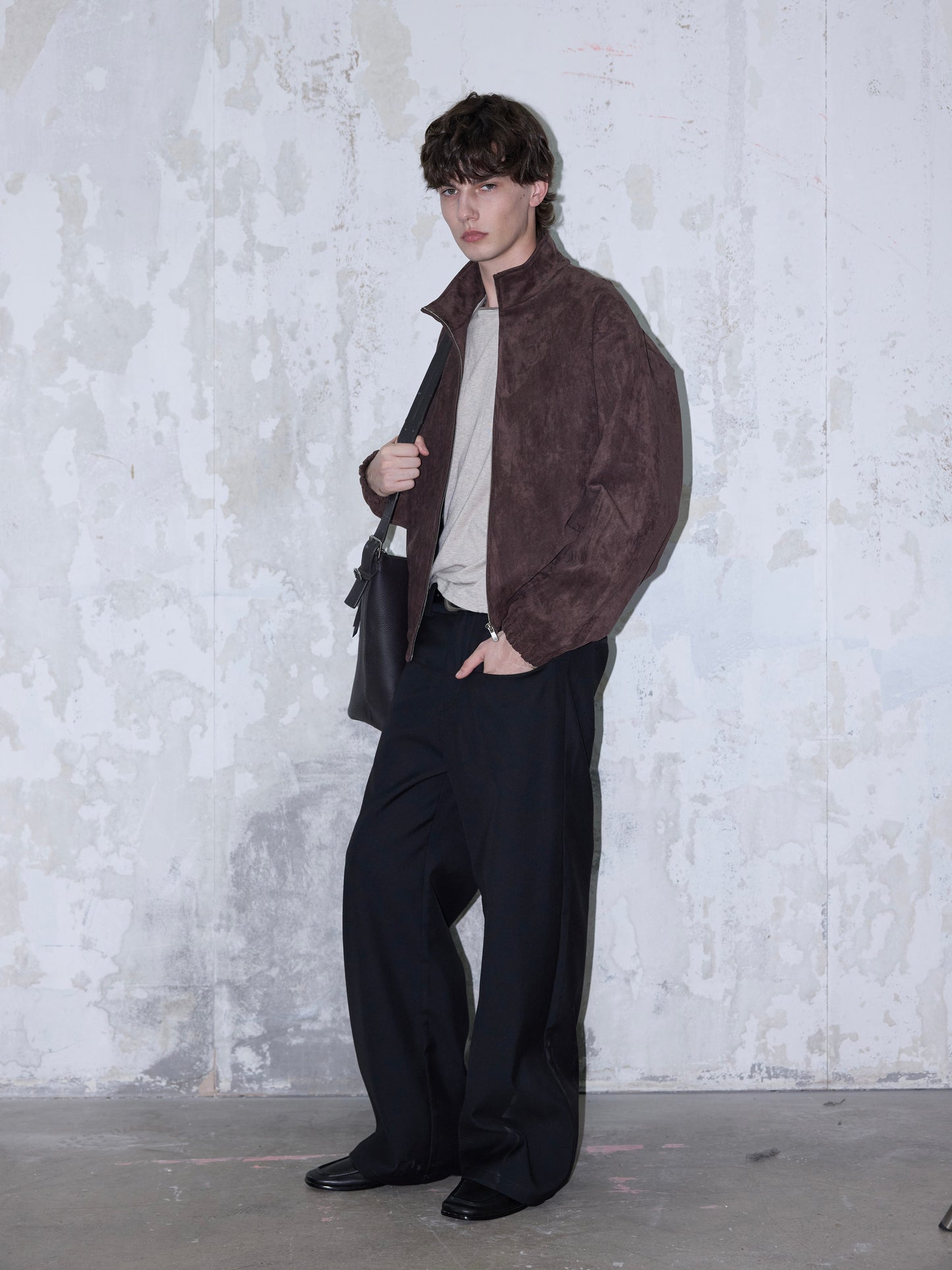 Semi-High Neck Short Jacket