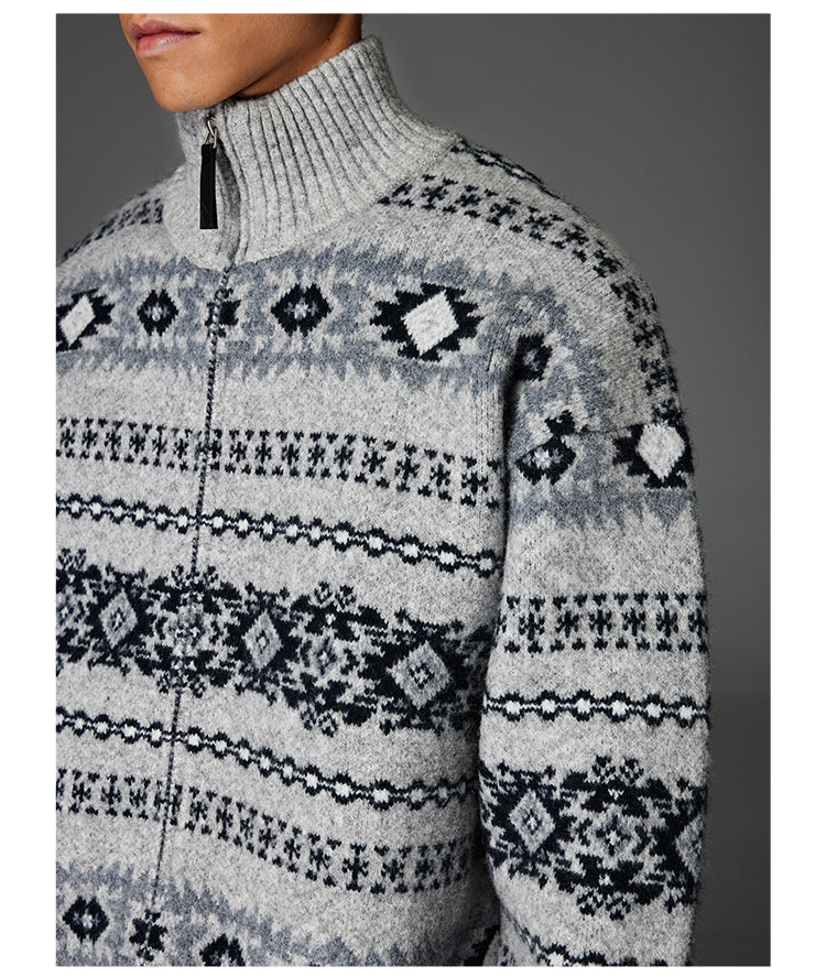 Loose-Shoulder Knit Jacket