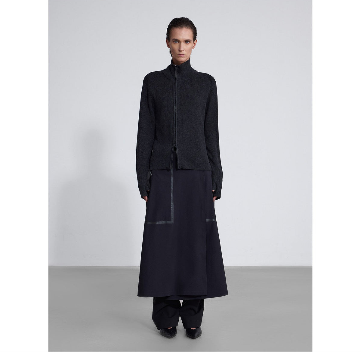 Side-Zip Openwork Fit Knit