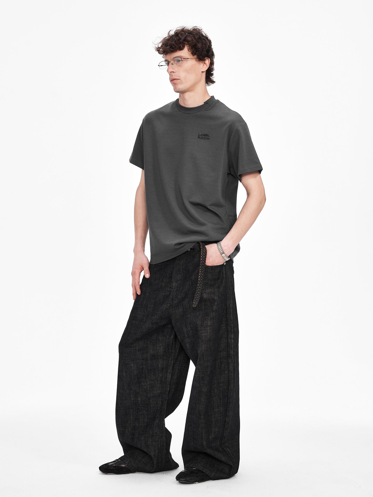 Structured Print Loose-Fit T-Shirt