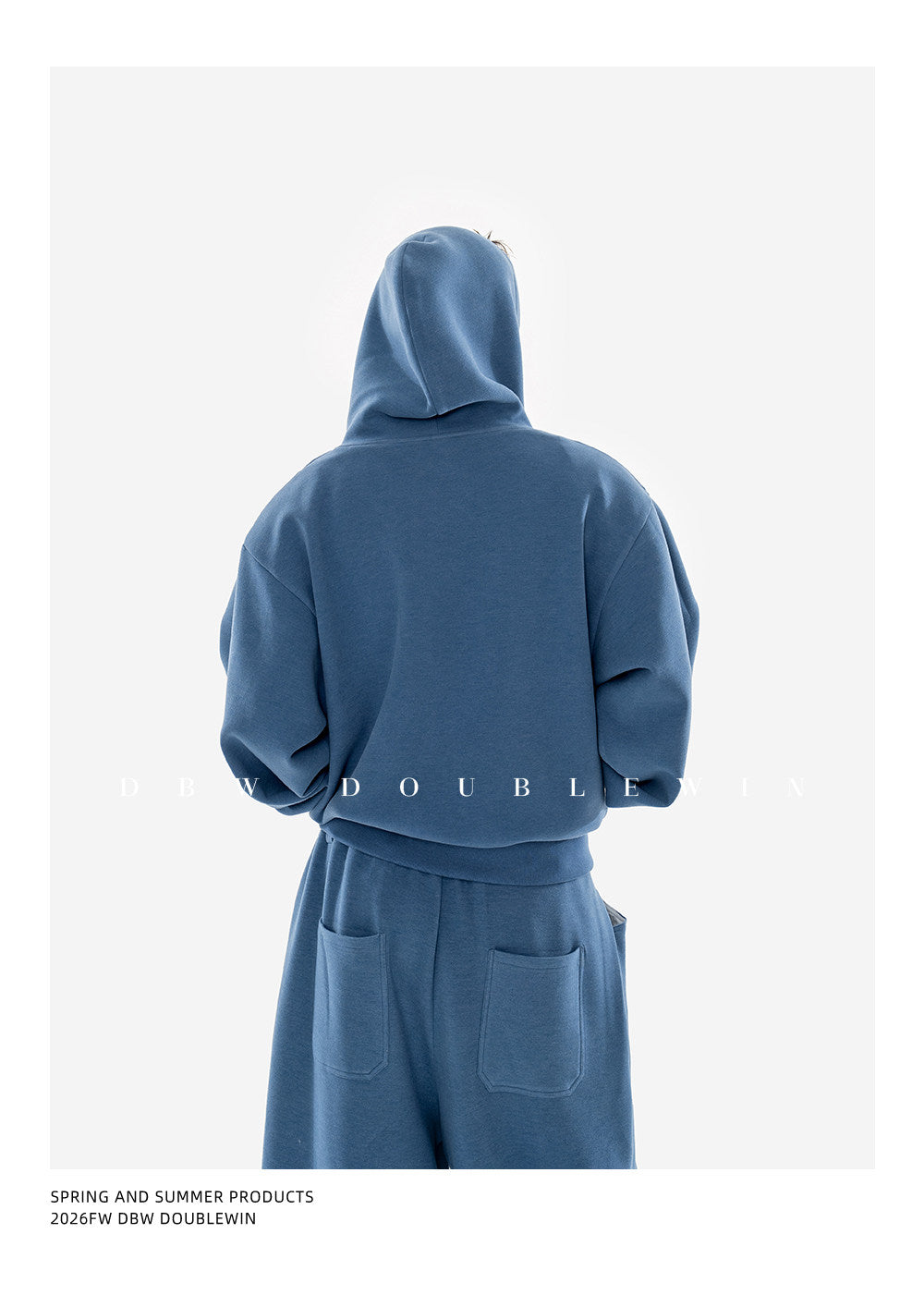 Hooded Sweatshirt Set with Shoulder Pads