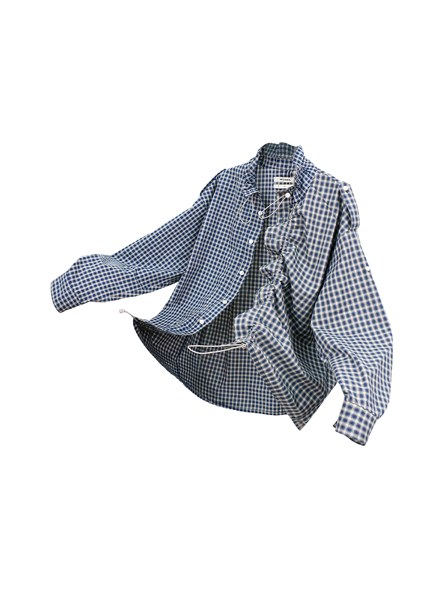 Asymmetrical plaid shirt