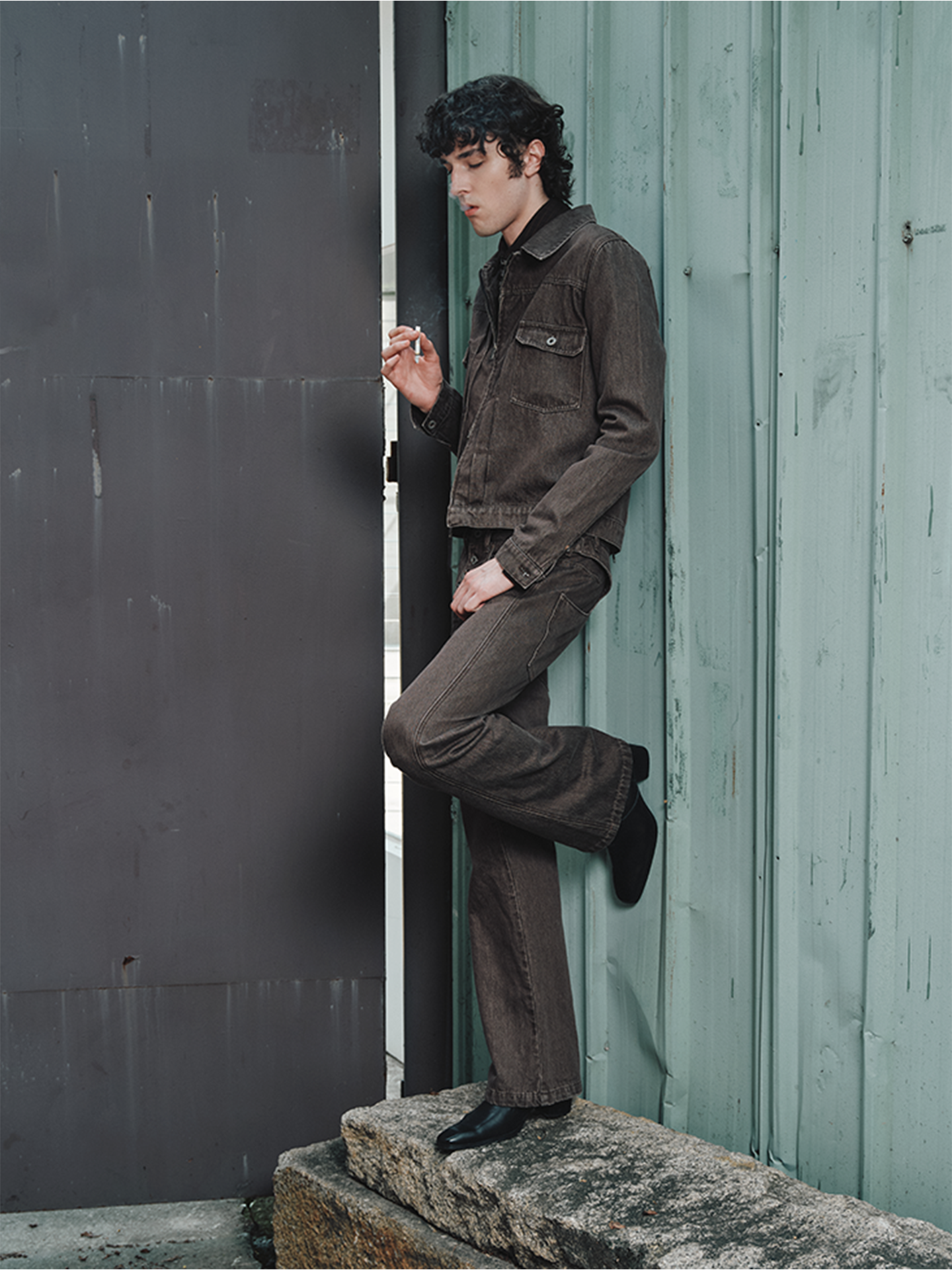 Straight-Leg Denim Pants