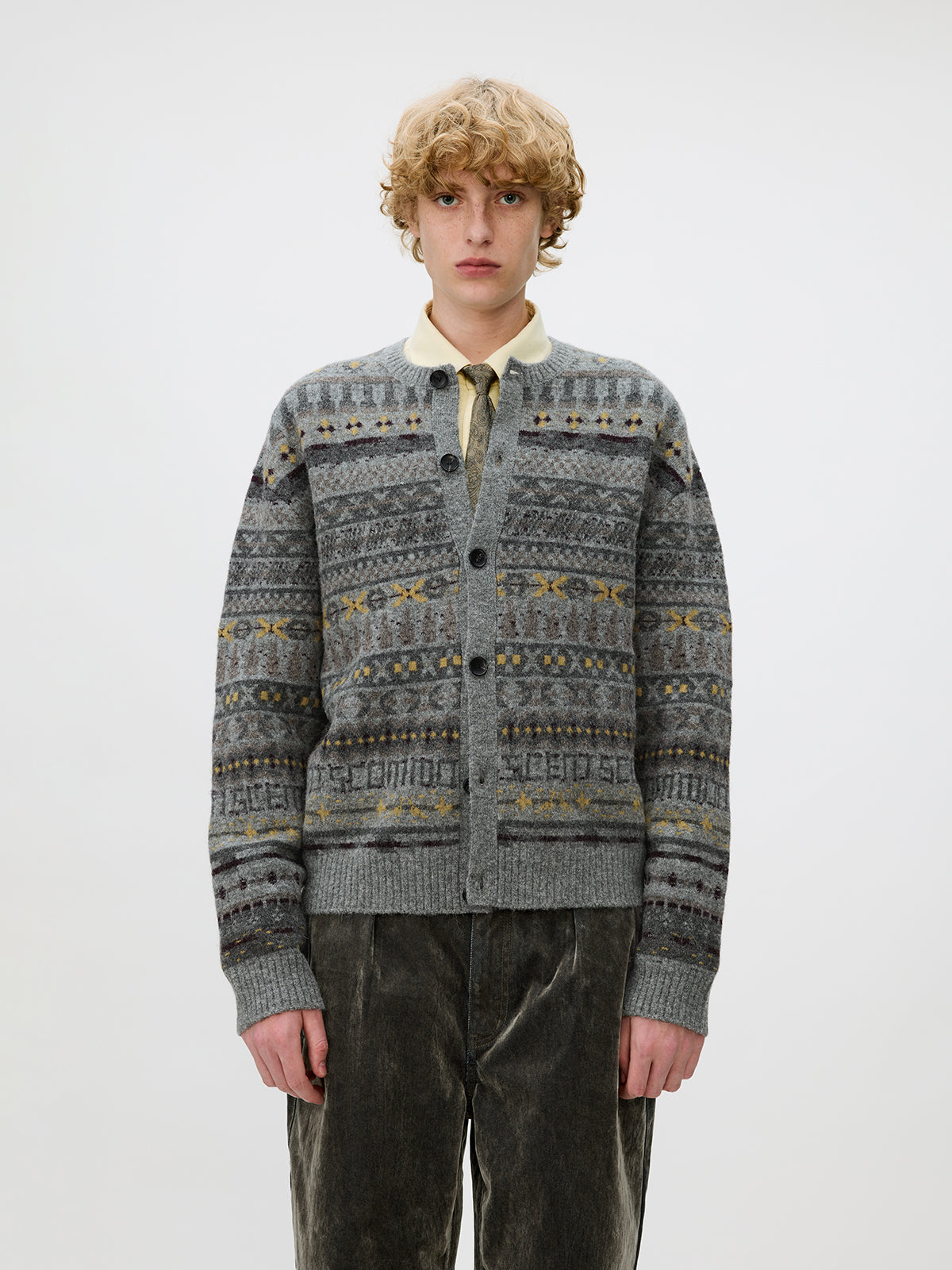 Crew Neck Button-Down Cardigan