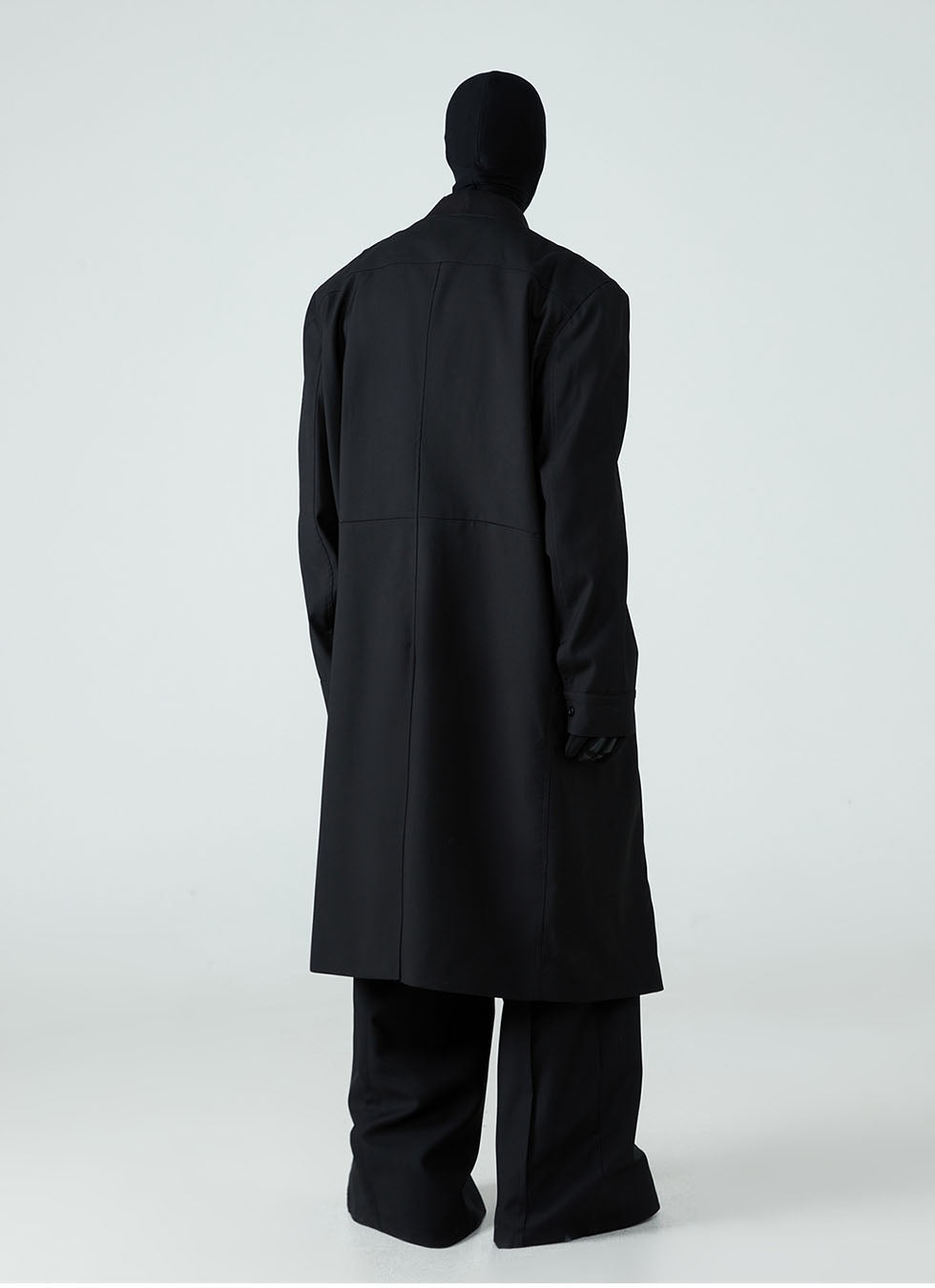 Long coat with ribbed collar 