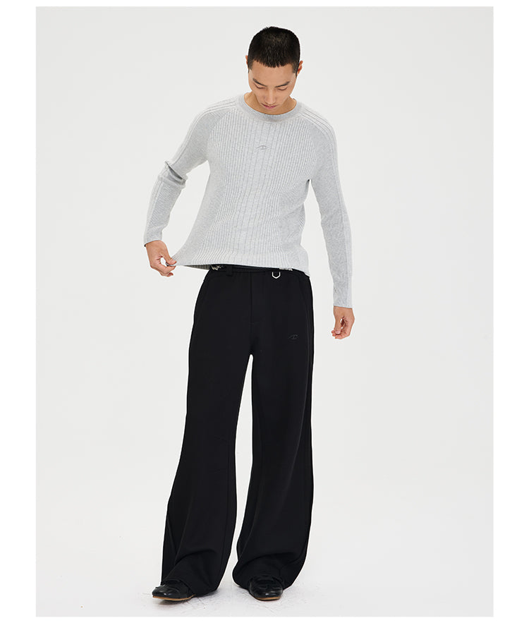 Tight-Fitting Wool Blend Sweater