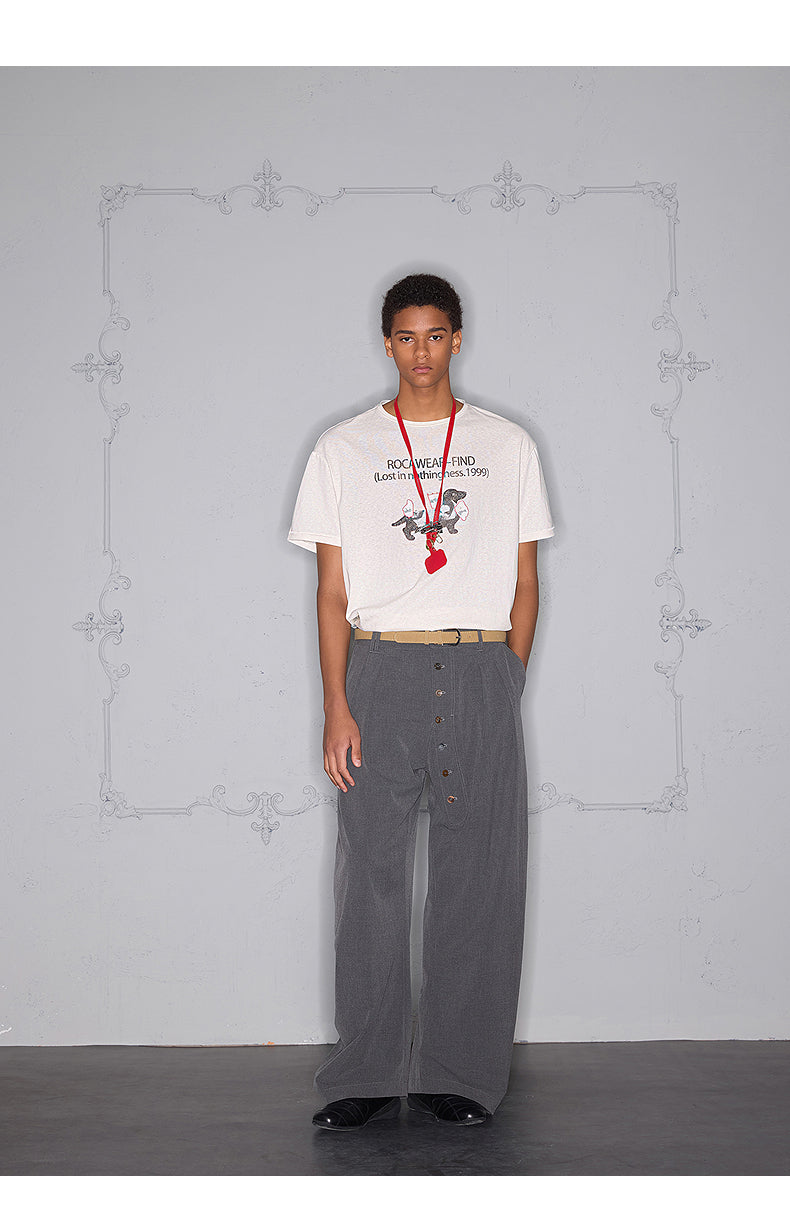 Short Wide Print T-Shirt