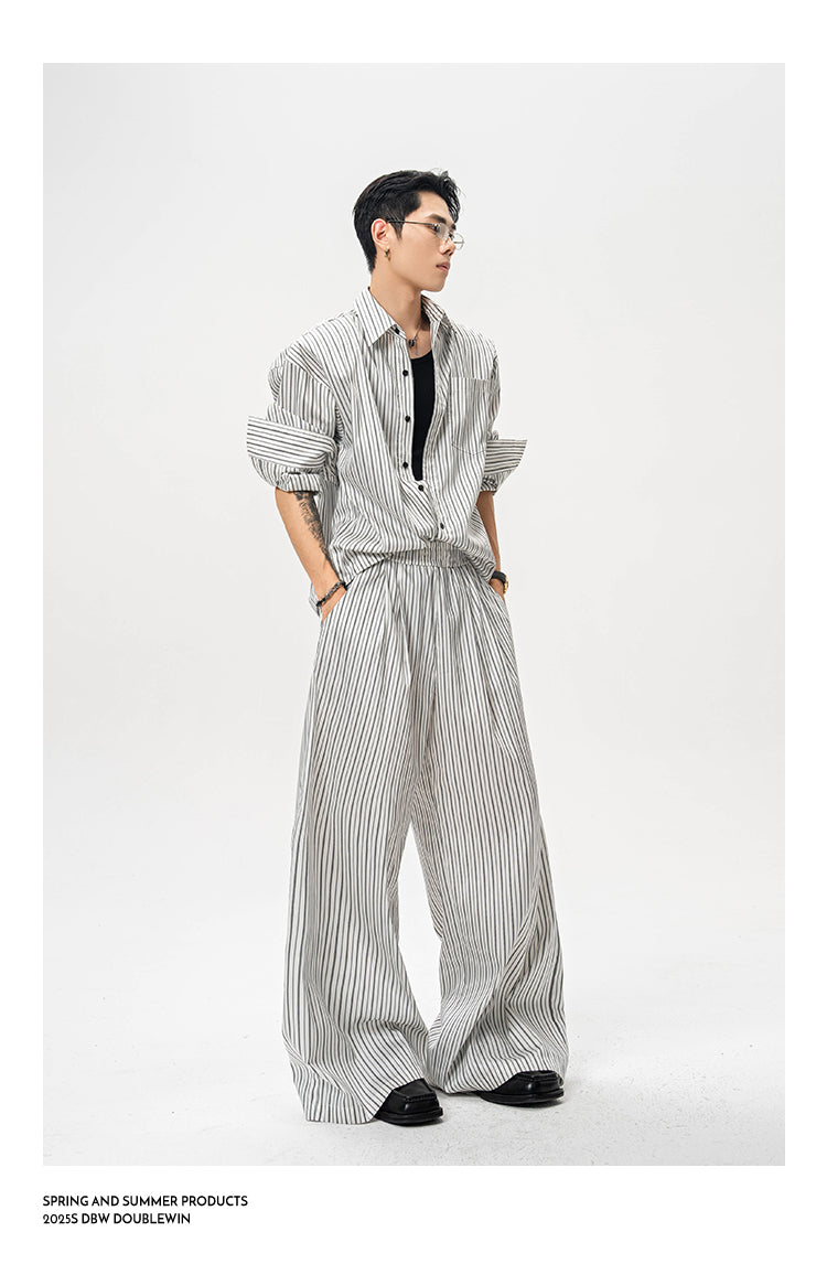Retro High-End Striped Casual Pants