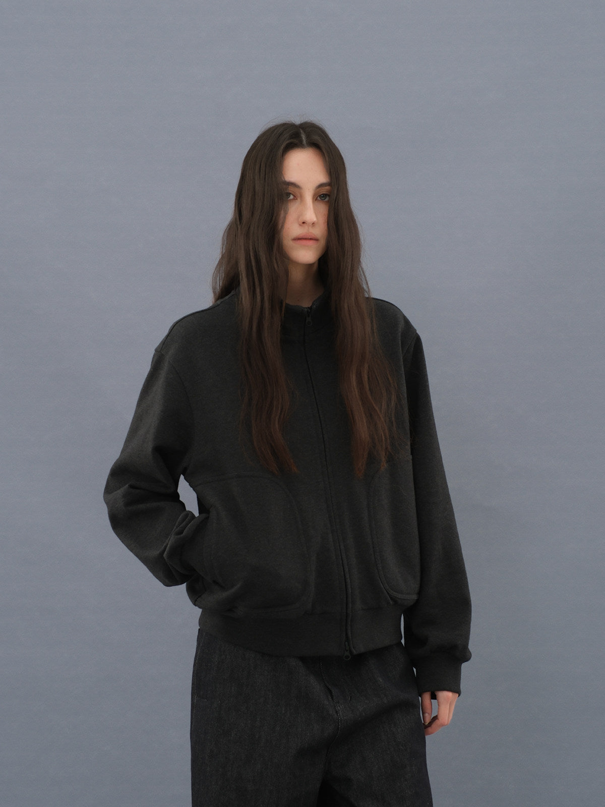 Fitted Zipper Sweatshirt