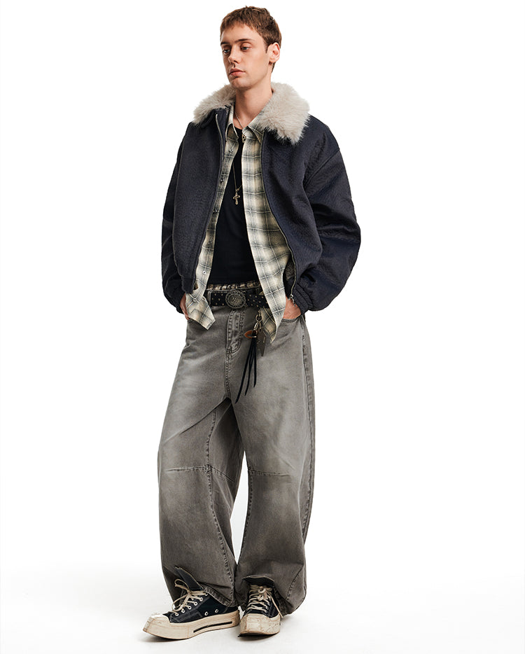 Clean Fit Fur Collar Jacket