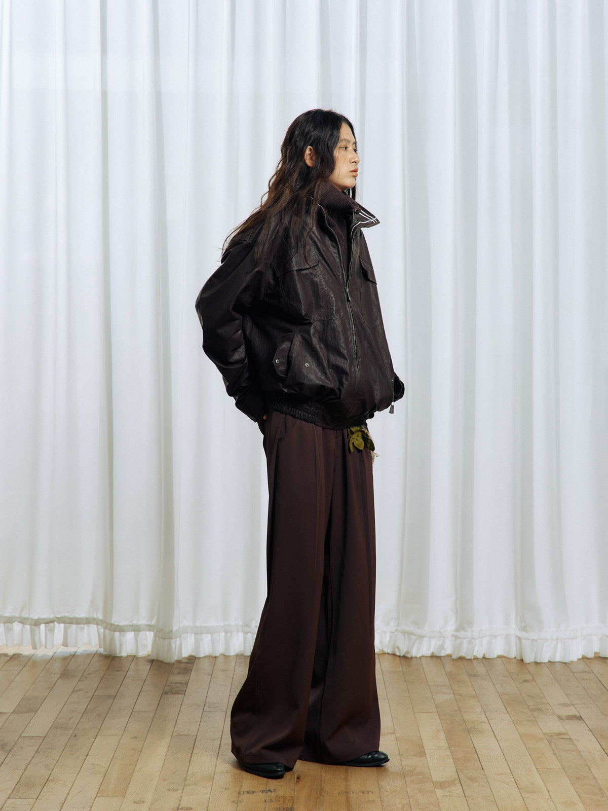 Waxed Leather Coated Jacket