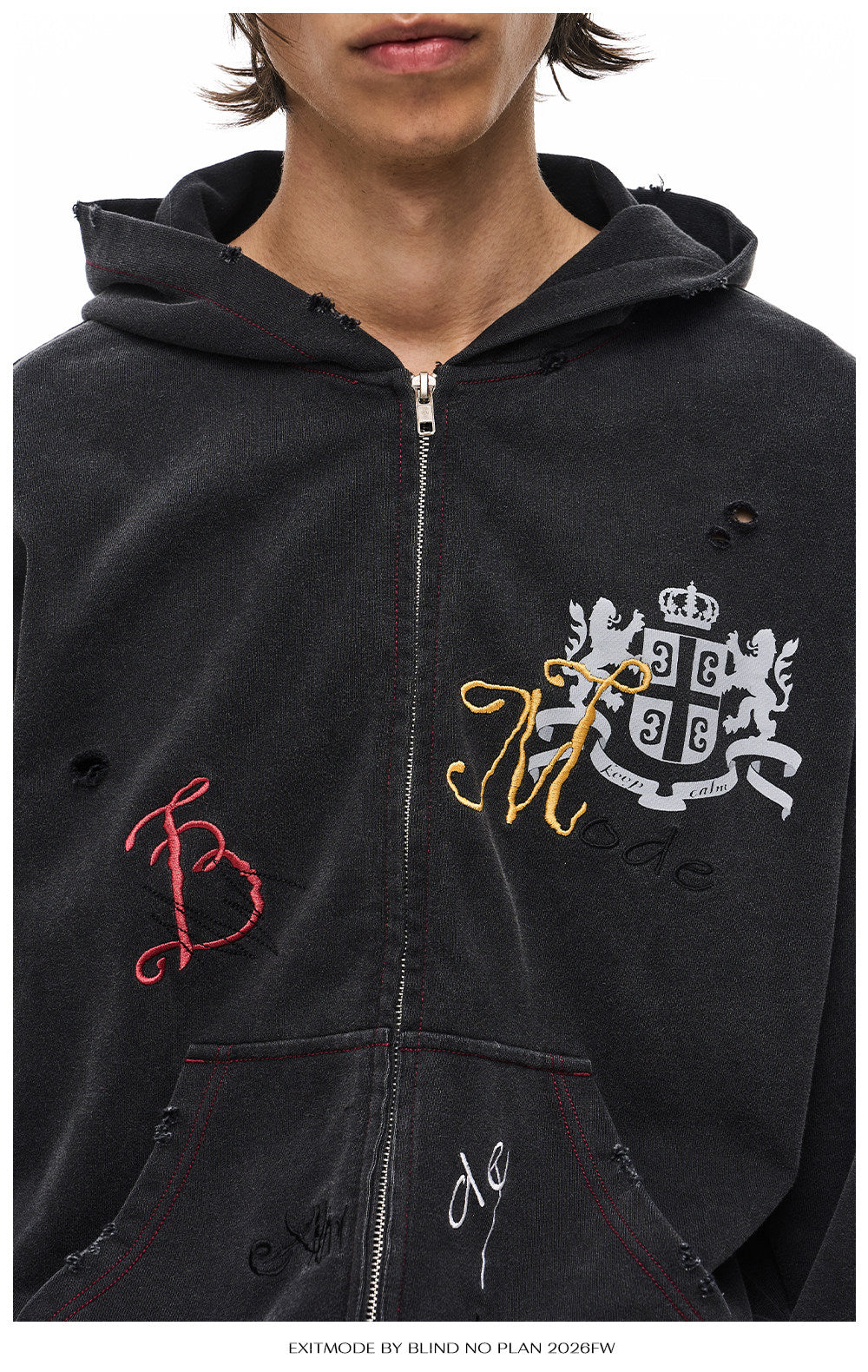 Vintage-Wash Sweatshirt with Embroidery