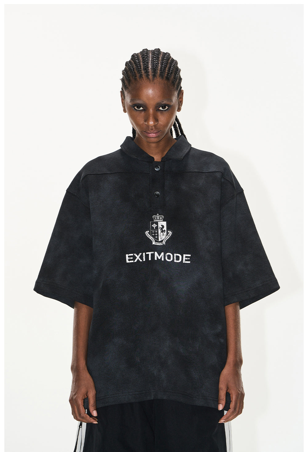 Dirty-dye polo shirt